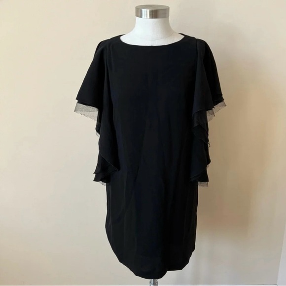 BCBGMaxAzria Dresses & Skirts - BCBGMaxAzria solace flutter sleeve dress solid black 5947